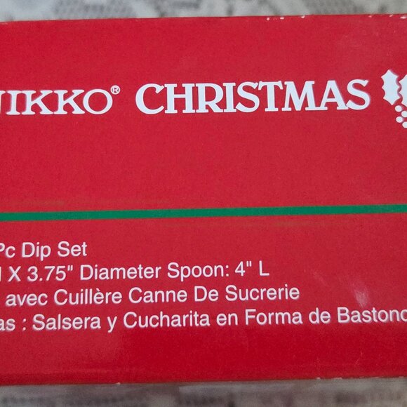 New in Box Nikko 2-pc. Christmas Dip Set Candy Cane Pattern - Picture 11 of 11